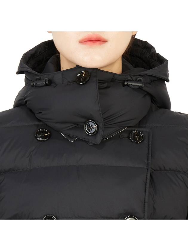 Women's Double Breasted Hooded Padded Black - BURBERRY - BALAAN 10