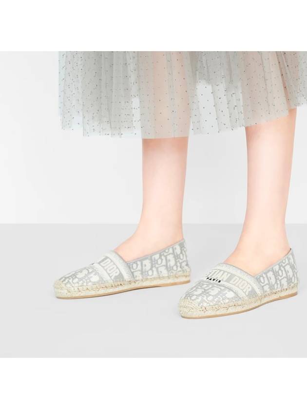 Granville Oblique Embroidered Cotton Espadrilles Grey - DIOR - BALAAN 5