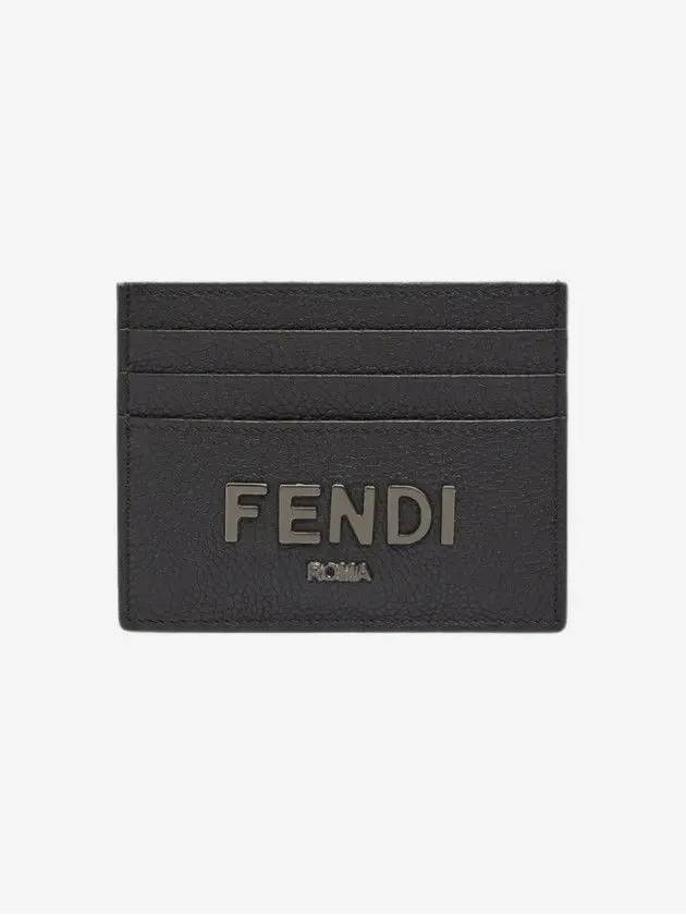 Signature Leather Card Wallet Black - FENDI - BALAAN 4