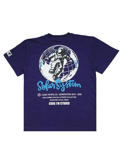 Astronaut Printing Overfit Short Sleeve T-Shirt Purple - CODE I'M - BALAAN 2