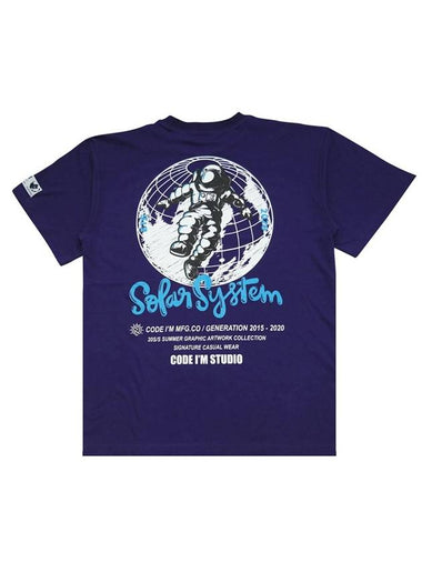 Astronaut Printing Overfit Short Sleeve T-Shirt Purple - CODE I'M - BALAAN 1