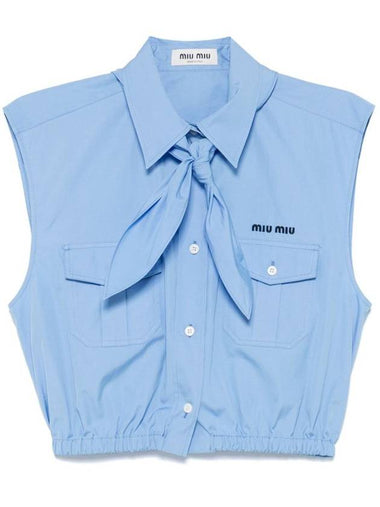 Miu Miu Logo-Embroidered Shirt - MIU MIU - BALAAN 1