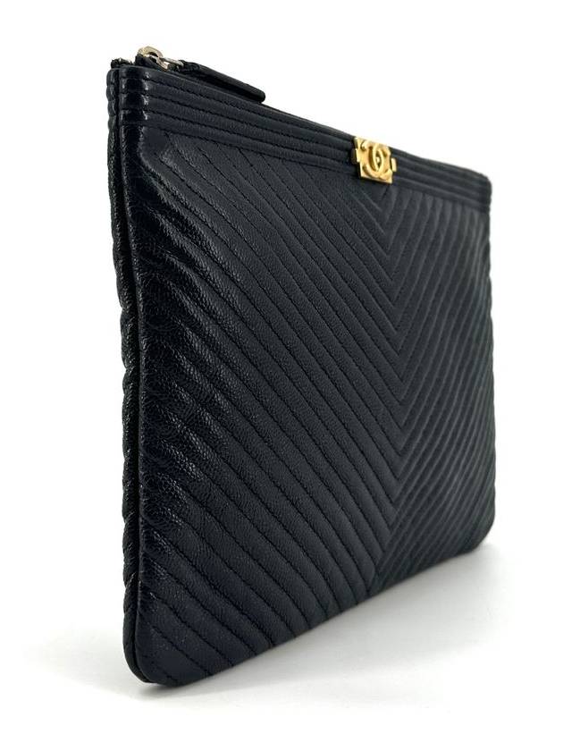 Caviar Gold Boy Chevron Clutch New Medium - CHANEL - BALAAN 3