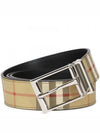 Vintage Check Pattern Leather Belt Beige - BURBERRY - BALAAN 2