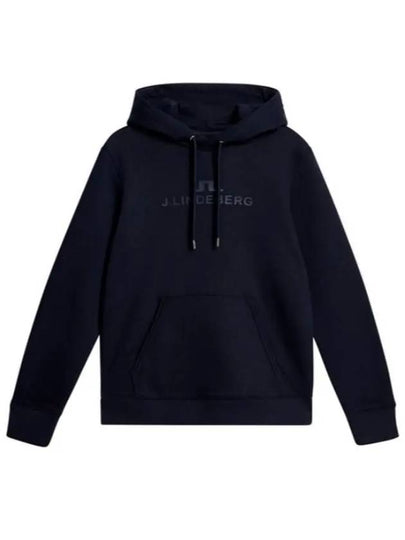 Alpha Logo Print Hoodie Navy - J.LINDEBERG - BALAAN 2