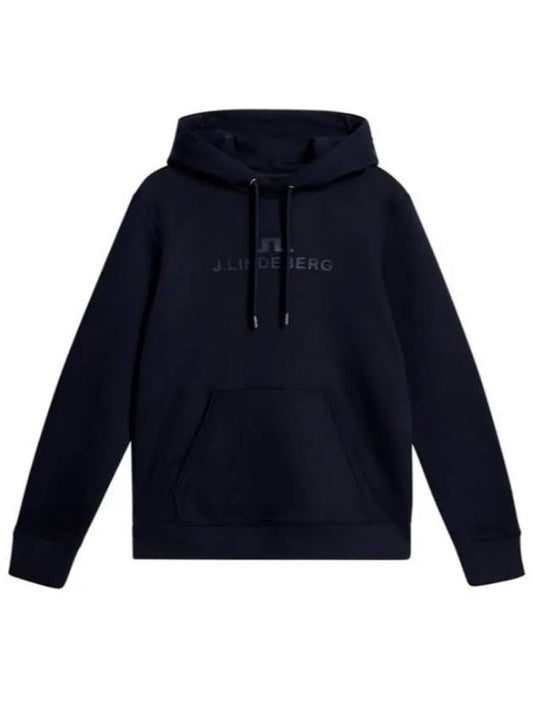 Alpha Logo Print Hoodie Navy - J.LINDEBERG - BALAAN 2