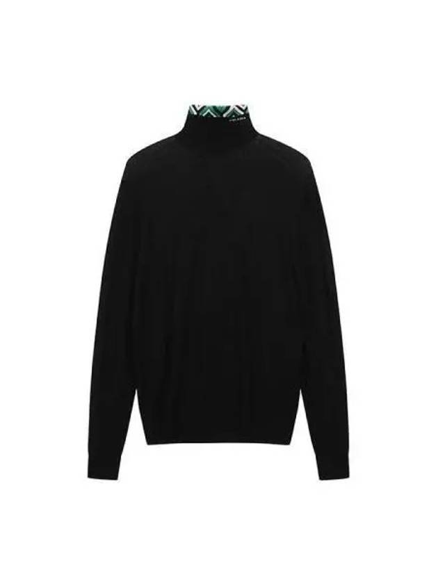 Worsted turtleneck knit black UMR534 11QV - PRADA - BALAAN 1