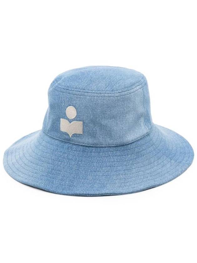 Delya Embroidered Logo Bucket Hat Blue - ISABEL MARANT - BALAAN 1