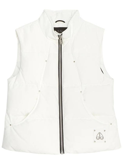 Women's Logo Patch Zipper Padded Vest White - MOOSE KNUCKLES - BALAAN 2