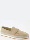 Triangle Logo Suede Loafers Beige - PRADA - BALAAN 2