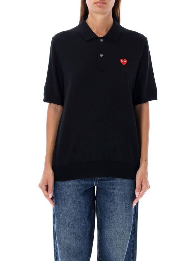 Play Heart Patch Polo Shirt AXN094 - COMME DES GARCONS PLAY - BALAAN 2