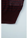 Hanji Blended Striped Cardigan Burgundy - CALLAITE - BALAAN 6