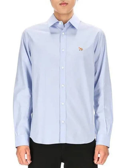 Baby Fox Cotton Long Sleeve Shirt Blue - MAISON KITSUNE - BALAAN 2