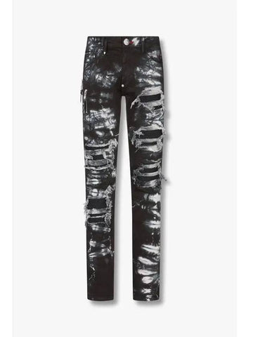 Men s Destroyed Rockstar Fit Jeans Black - PHILIPP PLEIN - BALAAN 1