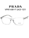 Eyewear Square Transparent Horn-rimmed Glasses Gray - PRADA - BALAAN.