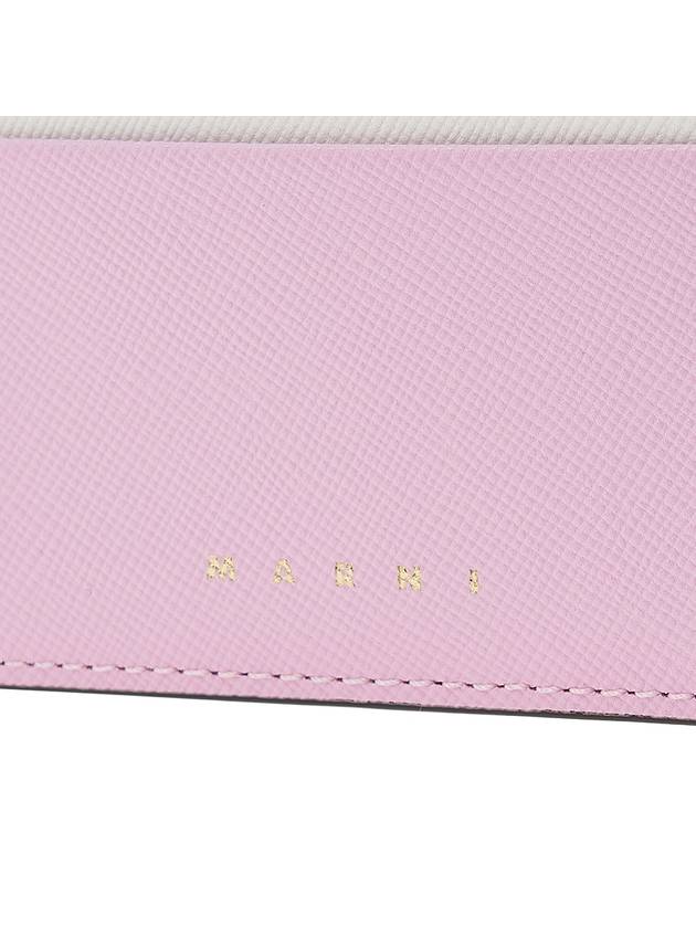 Saffiano Color Block Card Wallet Pink - MARNI - BALAAN 7