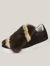 Joshua Sanders Women's Fur Sneakers 10194V1W FRINGE BROWN JSS031 - JOSHUA SANDERS - BALAAN 3