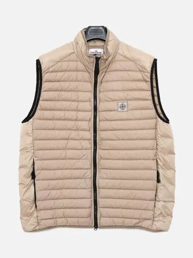 Loom Woven Chambers Recycled Nylon Down Padding Vest Dove Grey - STONE ISLAND - BALAAN 2