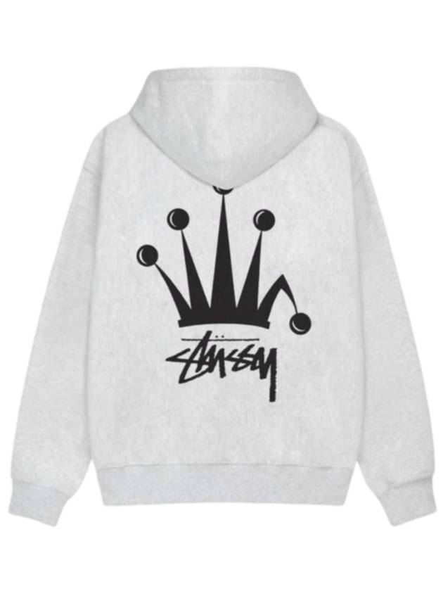 Regal Crown Hooded Zip Up Grey - STUSSY - BALAAN 1