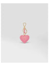 Logo Print Leather Key Ring Pink - PRADA - BALAAN 2