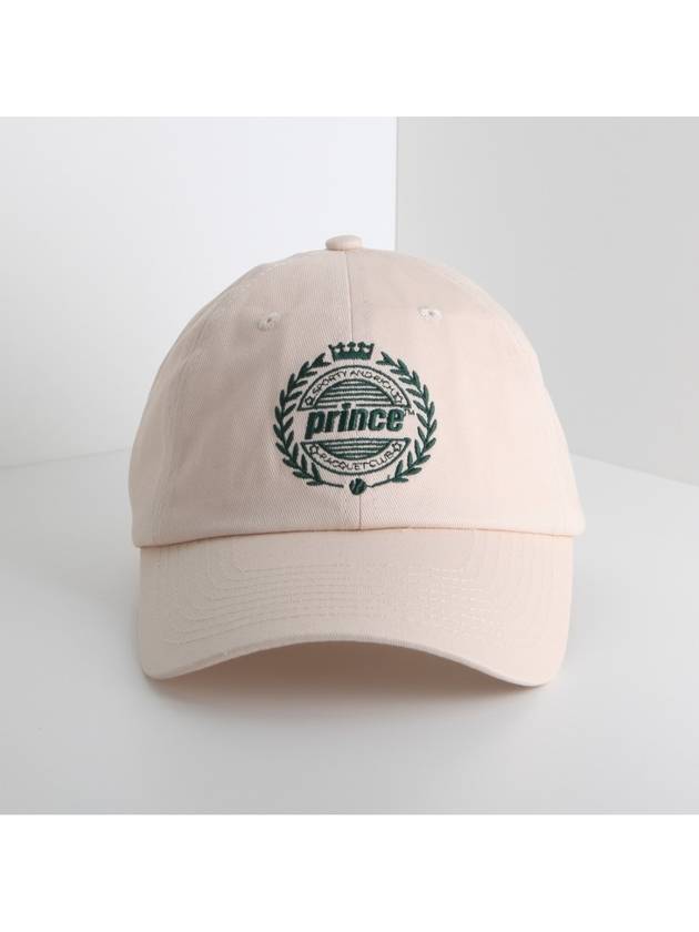 Prince Crest Cotton Ball Cap Ivory - SPORTY & RICH - BALAAN.