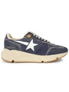 White Star Print Nylon Low Top Sneakers Dark Blue - GOLDEN GOOSE - BALAAN 6