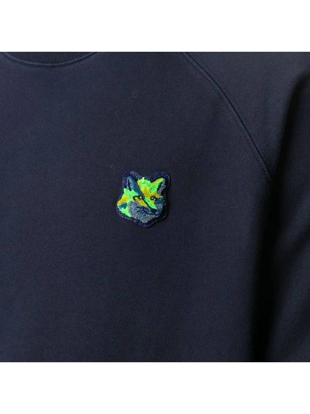 Neon Fox Patch Cotton Sweatshirt Navy - MAISON KITSUNE - BALAAN 5