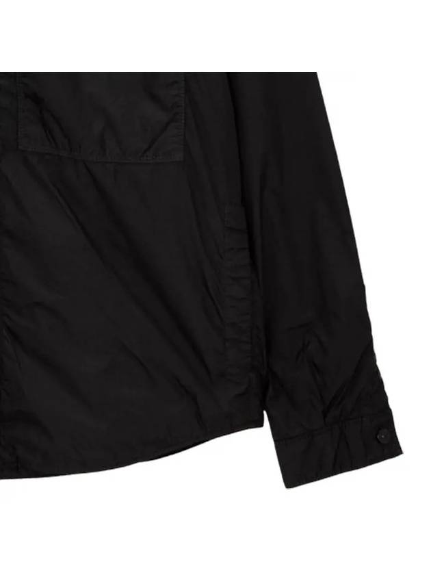 Logo Patch Zip Up Jacket Black - STONE ISLAND - BALAAN 4