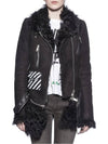 Women's leather jacket OWEA002F150310781001 - OFF WHITE - BALAAN 6