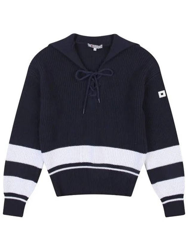 Sailor Collar Point Sweater OF2403LANAVY - ONOFF - BALAAN 1