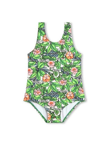 Kids Floral Motif Bikini Green - KENZO - BALAAN 1