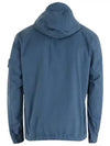 Cotton Twill Stretch Hooded Jacket Avio Blue - STONE ISLAND - BALAAN 3