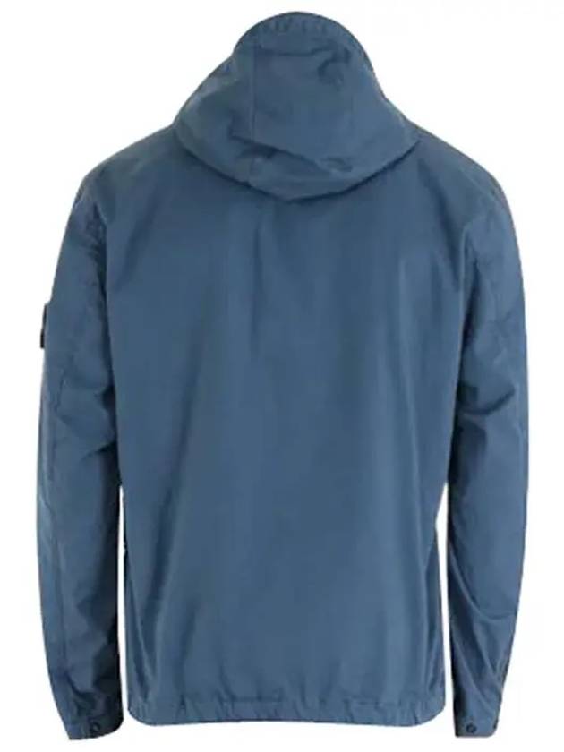 Cotton Twill Stretch Hooded Jacket Avio Blue - STONE ISLAND - BALAAN 3