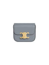 Triomphe Small Shiny Calfskin Cross Bag Blue Grey - CELINE - BALAAN 1