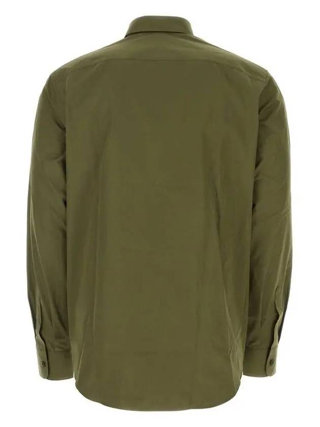 Cotton Long Sleeve Shirt Military Green - PRADA - BALAAN 3