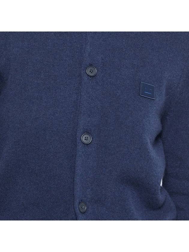 Wool Crew Neck Cardigan Blue - ACNE STUDIOS - BALAAN 4