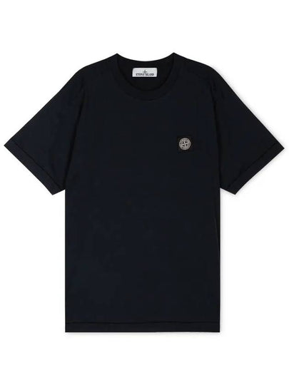 Logo Patch Short Sleeves T-Shirt Navy - STONE ISLAND - BALAAN 2