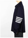 Stripe Detail Button Wool Jacket Navy - THOM BROWNE - BALAAN 4