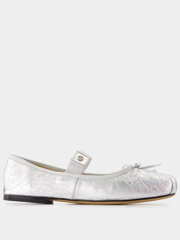 Jolie Flat Shoes - ANINE BING - Leather - Silver - ANINE BING - BALAAN 1