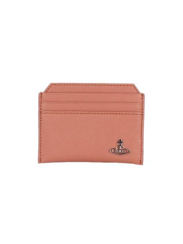 Saffiano Slim Card Wallet Brown - VIVIENNE WESTWOOD - BALAAN 1