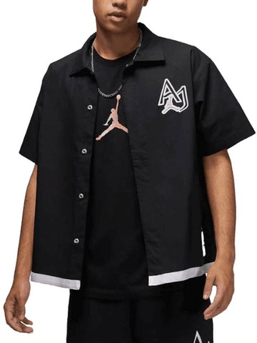 Air Jordan Embroidered Logo Casual Short Sleeve Shirt Black - NIKE - BALAAN 1