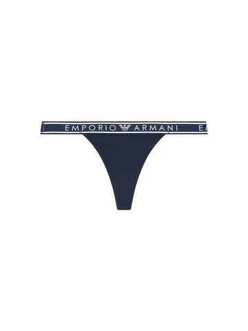 UNDERWEAR Women's Line Logo Banding Solid Thongs Marine - EMPORIO ARMANI - BALAAN 1