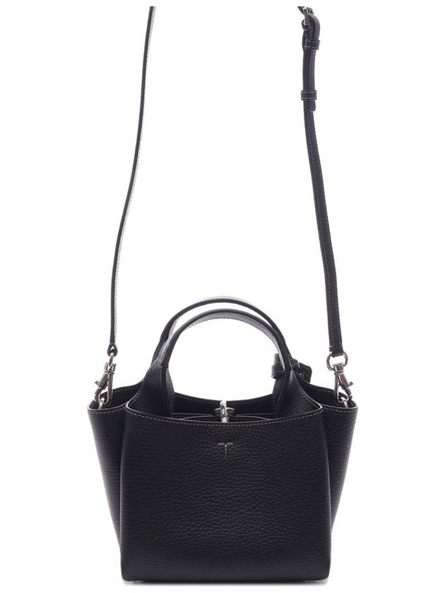 Micro Leather Tote Bag Black - TOD'S - BALAAN 5