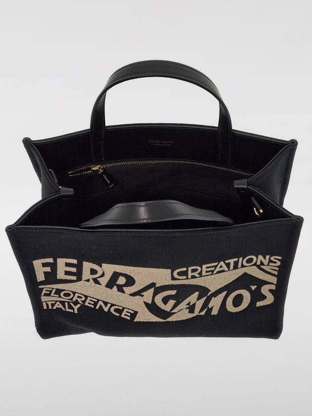 Logo Print Tote Bag Black - SALVATORE FERRAGAMO - BALAAN 5