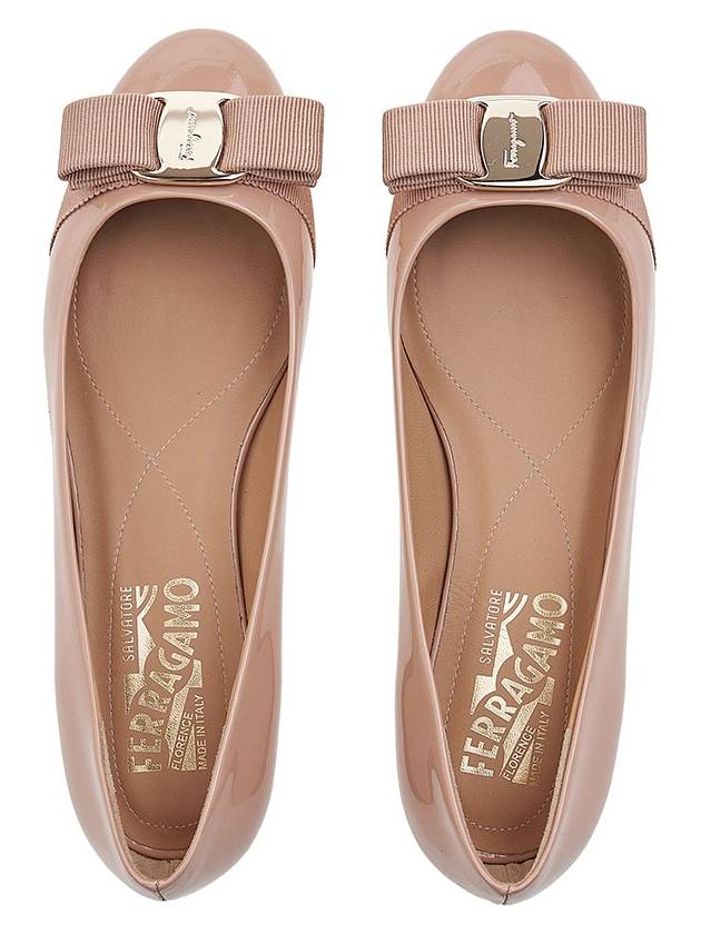 Salvatore Barina Patent Ballerina Pink - SALVATORE FERRAGAMO - BALAAN.