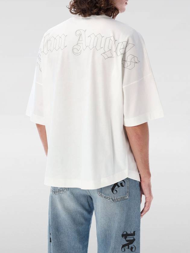 Palm Angels Embroidered Monogram Short Sleeve T Shirt Off White - PALM ANGELS - BALAAN 3