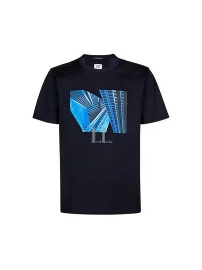 Metropolis Graphic Print Short Sleeve T-Shirt Navy - CP COMPANY - BALAAN 2