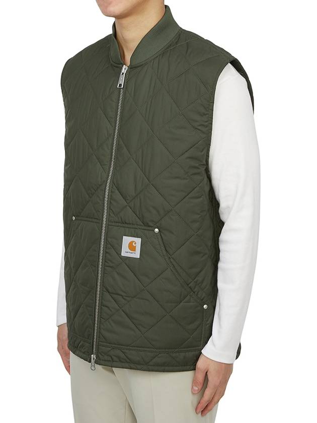 Myton Liner Diamond Quilt Zip-Up Vest Green - CARHARTT WIP - BALAAN 4