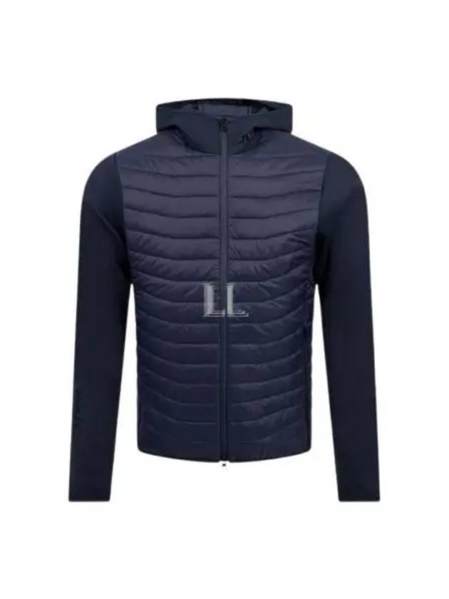 Men's Holden Quilt Hybrid Hooded Jacket Navy - J.LINDEBERG - BALAAN 2