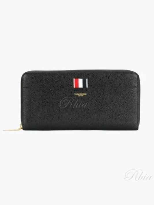 Grosgrain Tab Leather Continental Long Wallet Black - THOM BROWNE - BALAAN 2